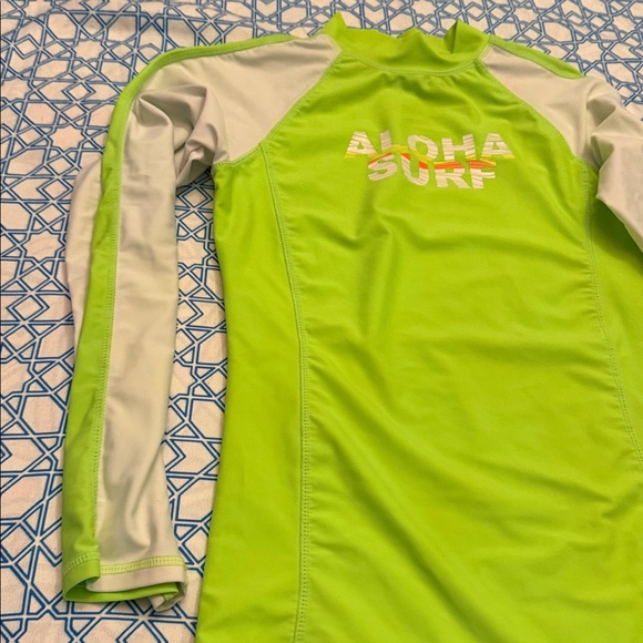 Aloha Surf Neon Green Rash Guard - Picture 3 of 12